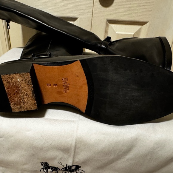 Never Worn Coach Glossy Black Leather Tall Boot - Picture 7 of 7